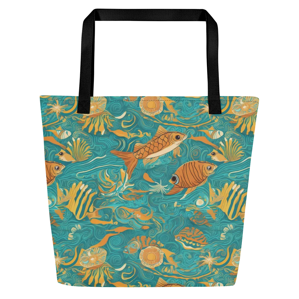 Tidal Ember on Large Tote Bag W/ Pocket — Front