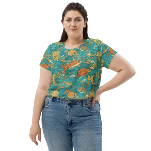 Tidal Ember on a Crop Tee