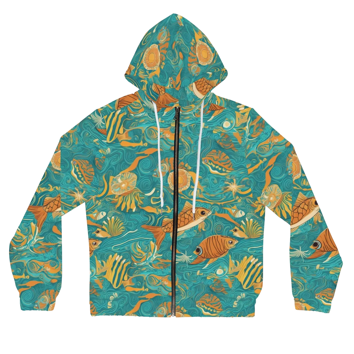Tidal Ember on Women's Full-Zip Hoodie — Front