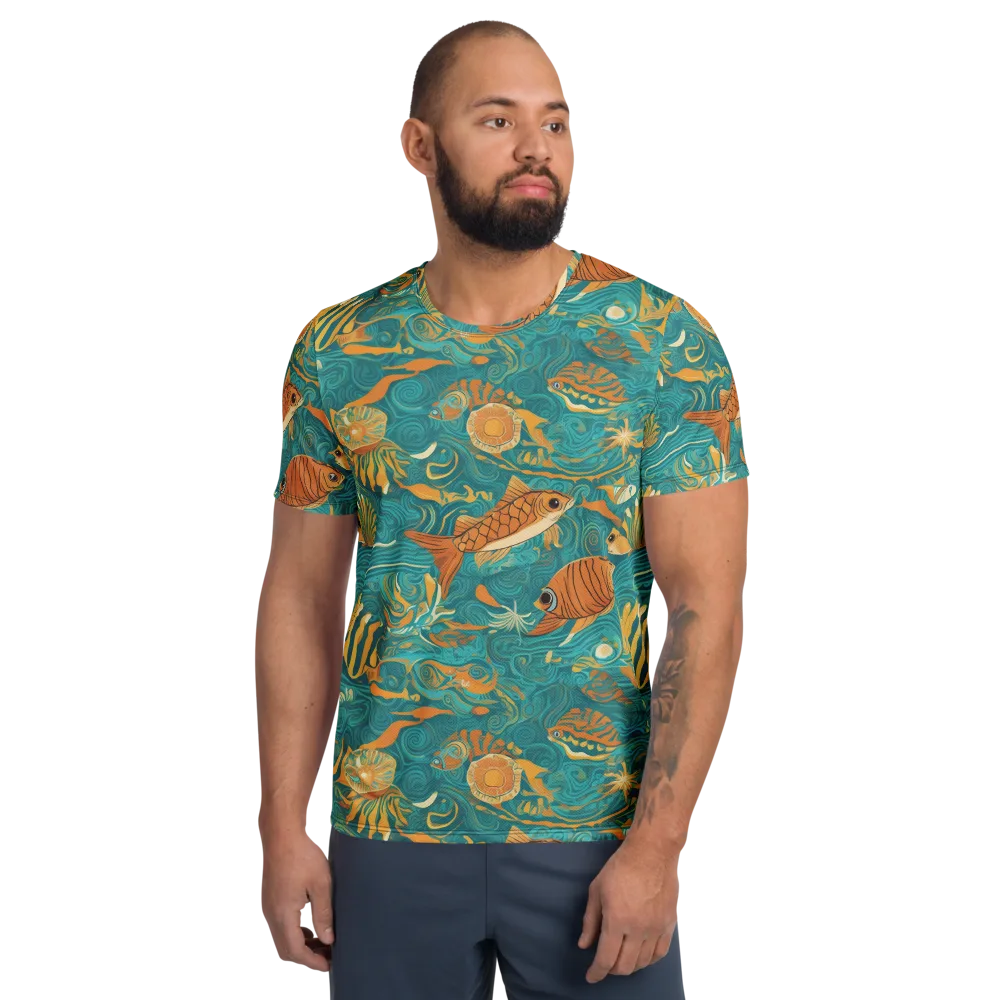 Tidal Ember on Men's Athletic T-Shirt — Front