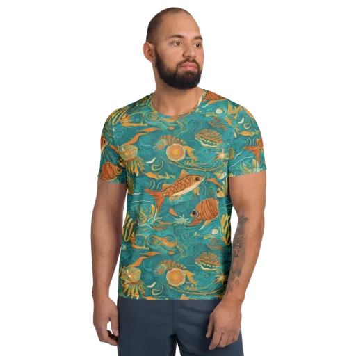 Tidal Ember on a Men's Athletic T-Shirt
