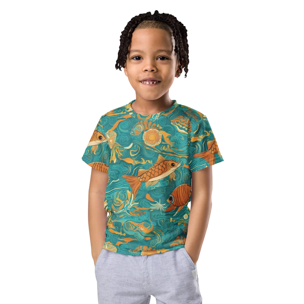 Tidal Ember on Kids Crew Neck T-Shirt — Front