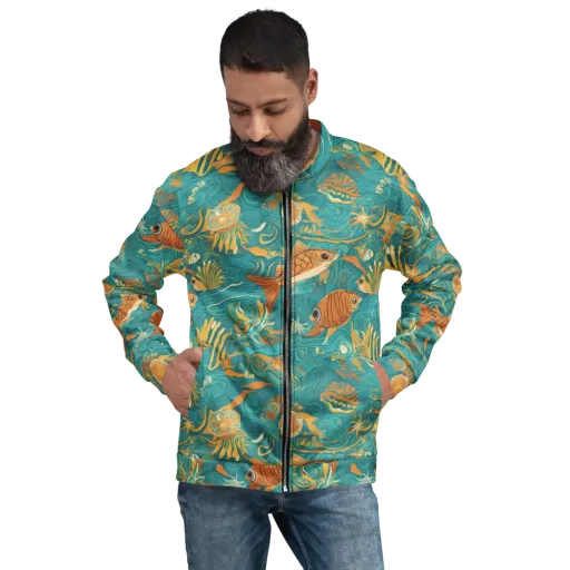 Tidal Ember on a Bomber Jacket