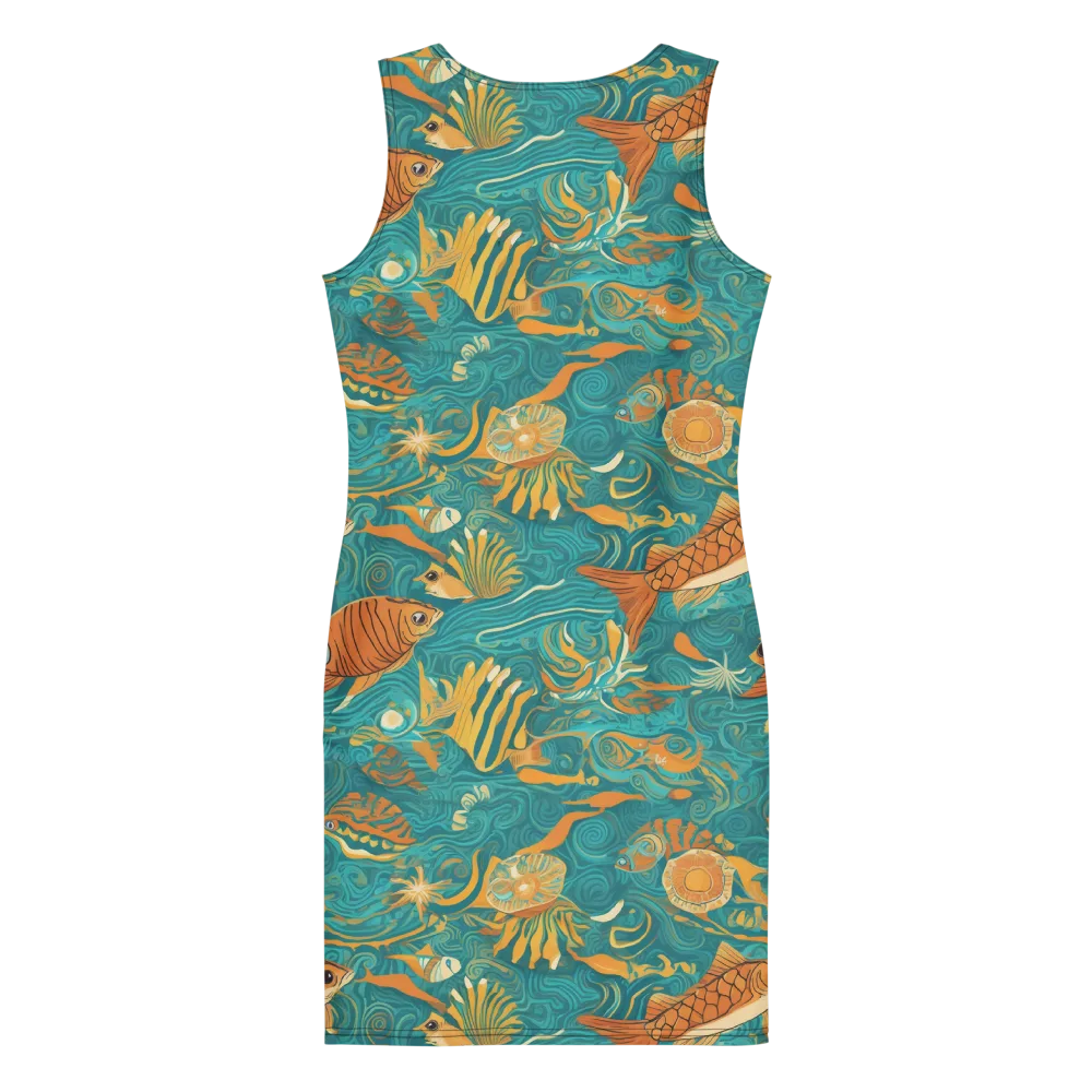 Tidal Ember on Bodycon Dress — Back