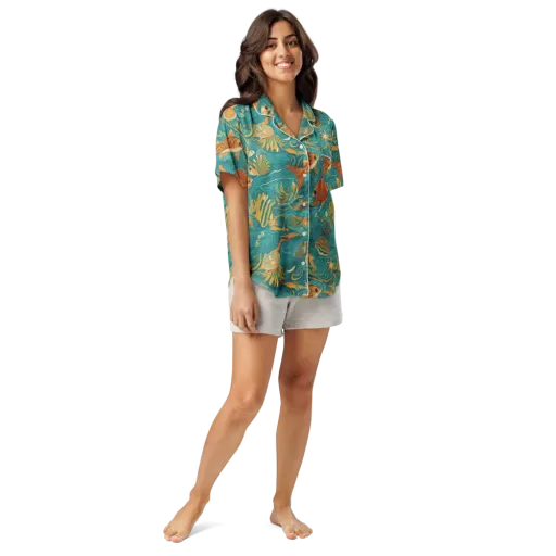 Tidal Ember on a Women's Short Sleeve Pajama Top