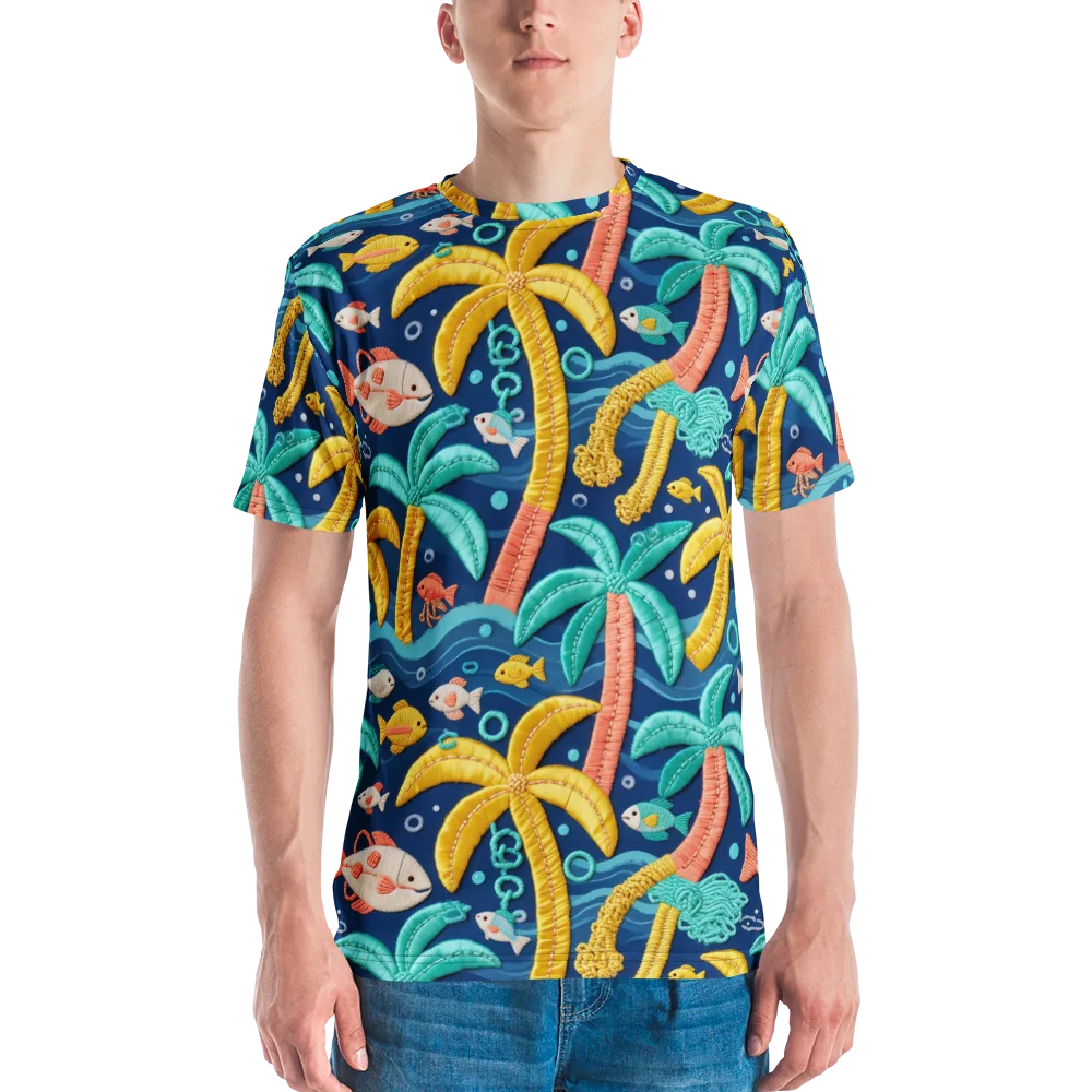 Tropical Tides on Men's Crew Neck T-Shirt — Front