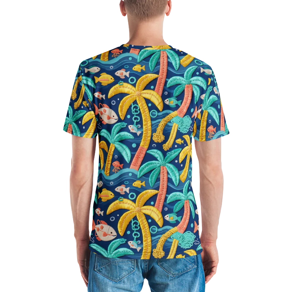 Tropical Tides on Men's Crew Neck T-Shirt — Back