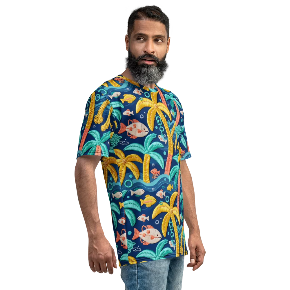 Tropical Tides on Men's Crew Neck T-Shirt — Right