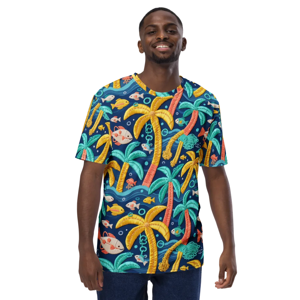 Tropical Tides on Men's Crew Neck T-Shirt — Front