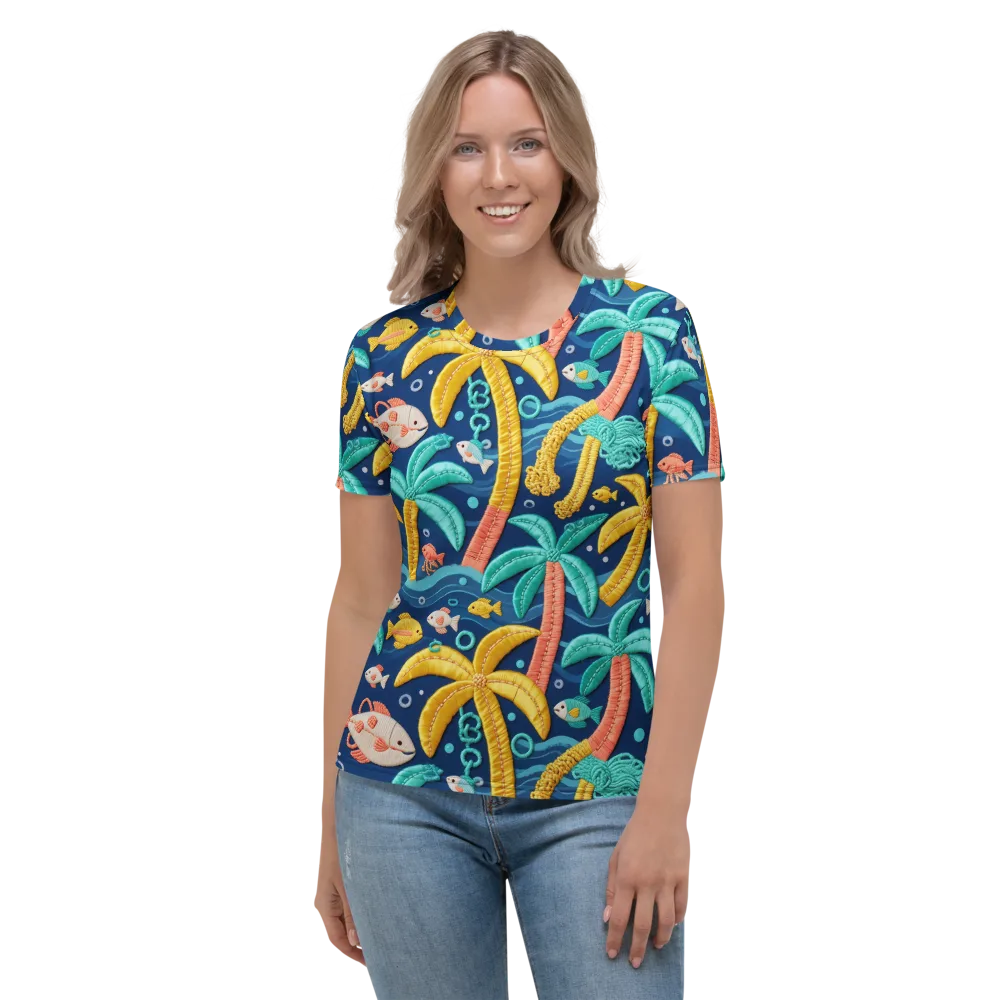 Tropical Tides on Women's Crew Neck T-Shirt — Front