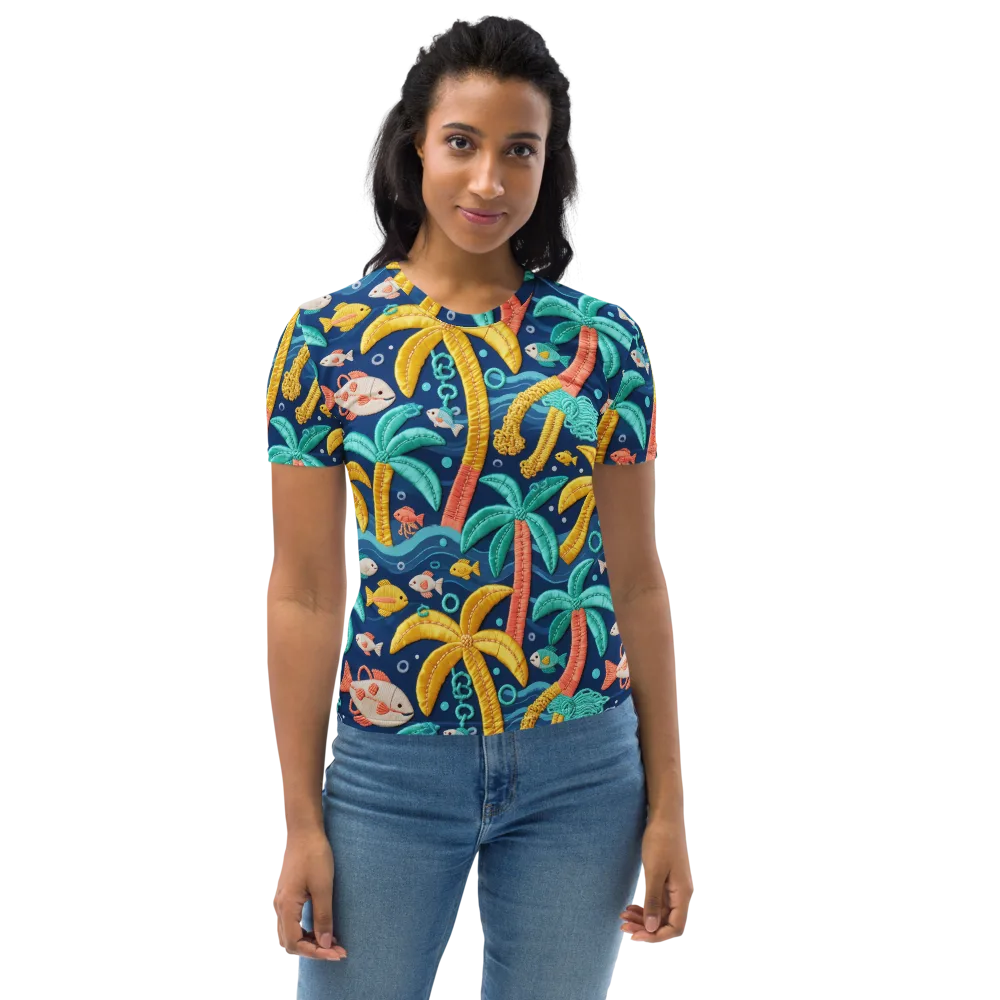 Tropical Tides on Women's Crew Neck T-Shirt — Front