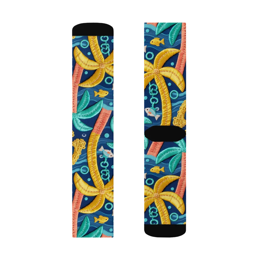 Tropical Tides on Socks — Left Sock