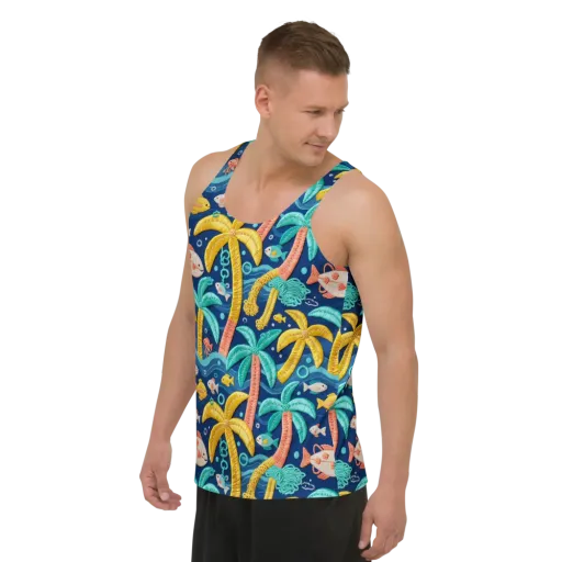 Tropical Tides on a Men's Tank Top