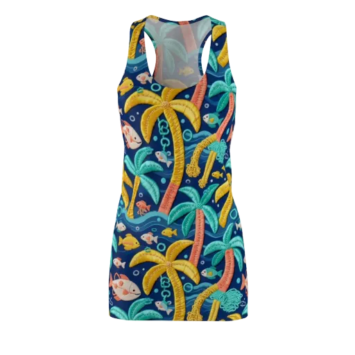 Tropical Tides on a Racerback Dress