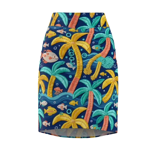 Tropical Tides on a Pencil Skirt