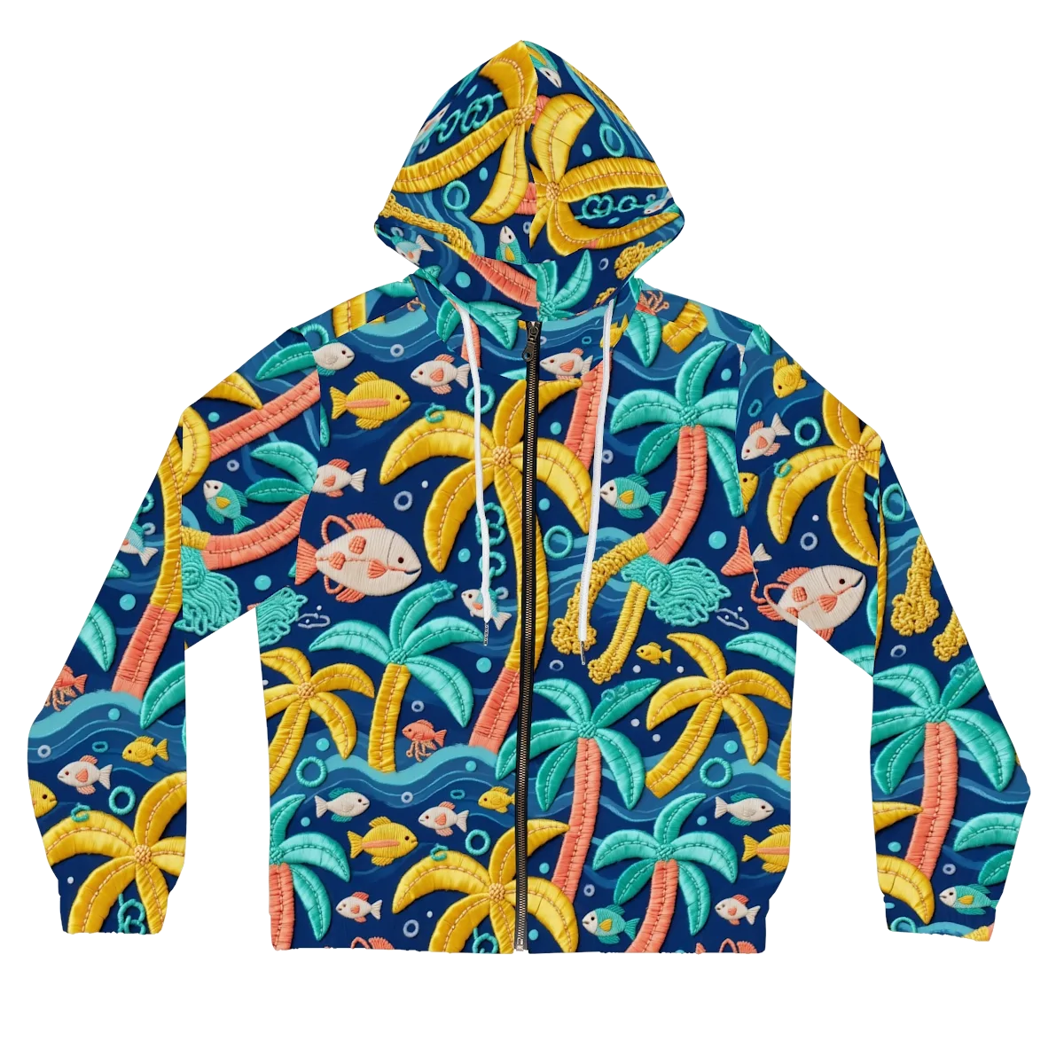 Tropical Tides on Women's Full-Zip Hoodie — Front