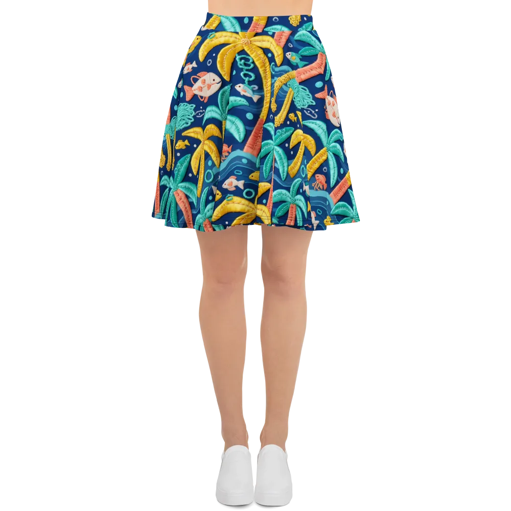 Tropical Tides on Skater Skirt — Front