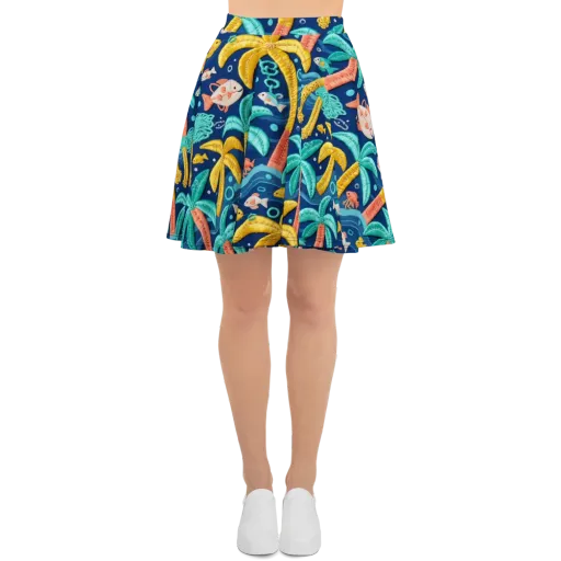 Tropical Tides on a Skater Skirt