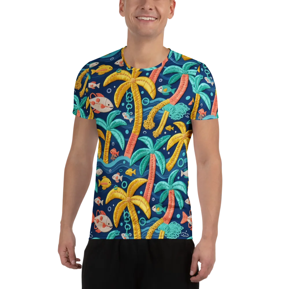 Tropical Tides on Men's Athletic T-Shirt — Front