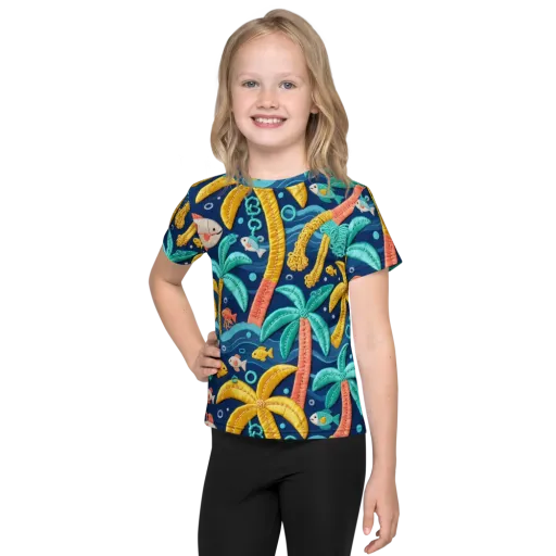 Tropical Tides on a Kids Crew Neck T-Shirt