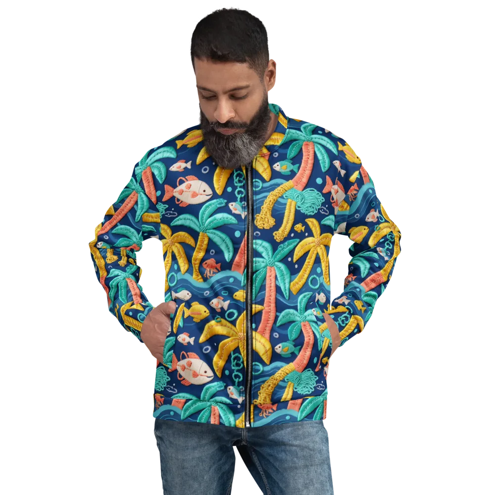 Tropical Tides on Bomber Jacket — Front