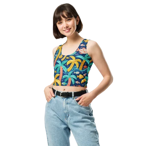 Tropical Tides on a Crop Top
