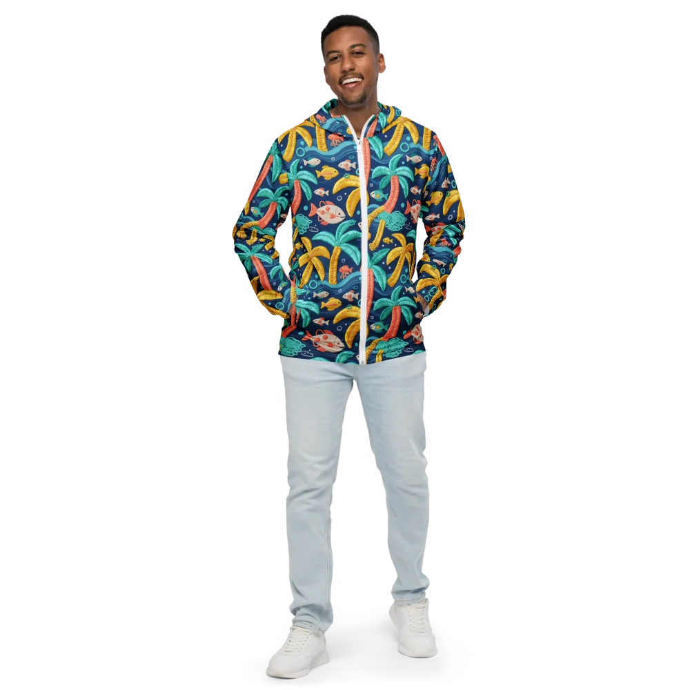 Tropical Tides on Men's Windbreaker — Front