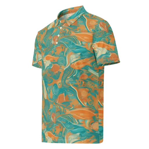 Coral Rhapsody on a Men's Slim Fit Polo Shirt