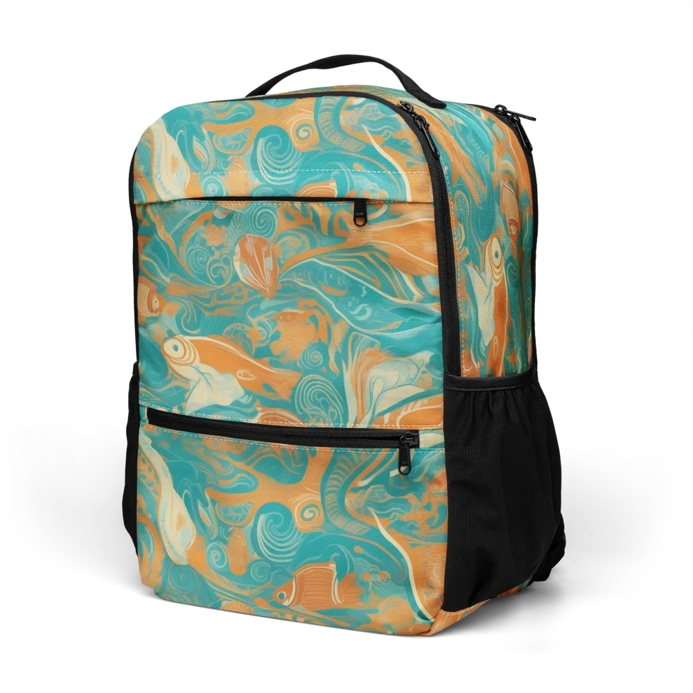 Coral Rhapsody on Utility Backpack — Left Front