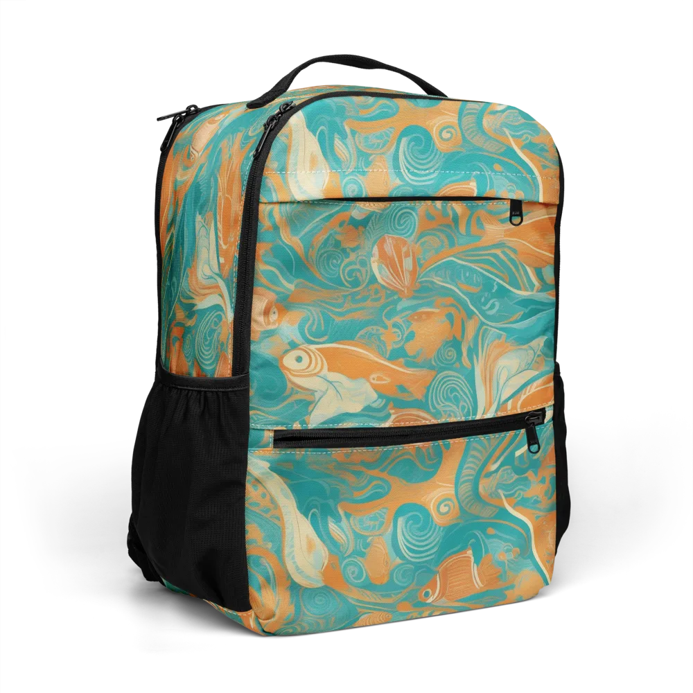 Coral Rhapsody on Utility Backpack — Right Front