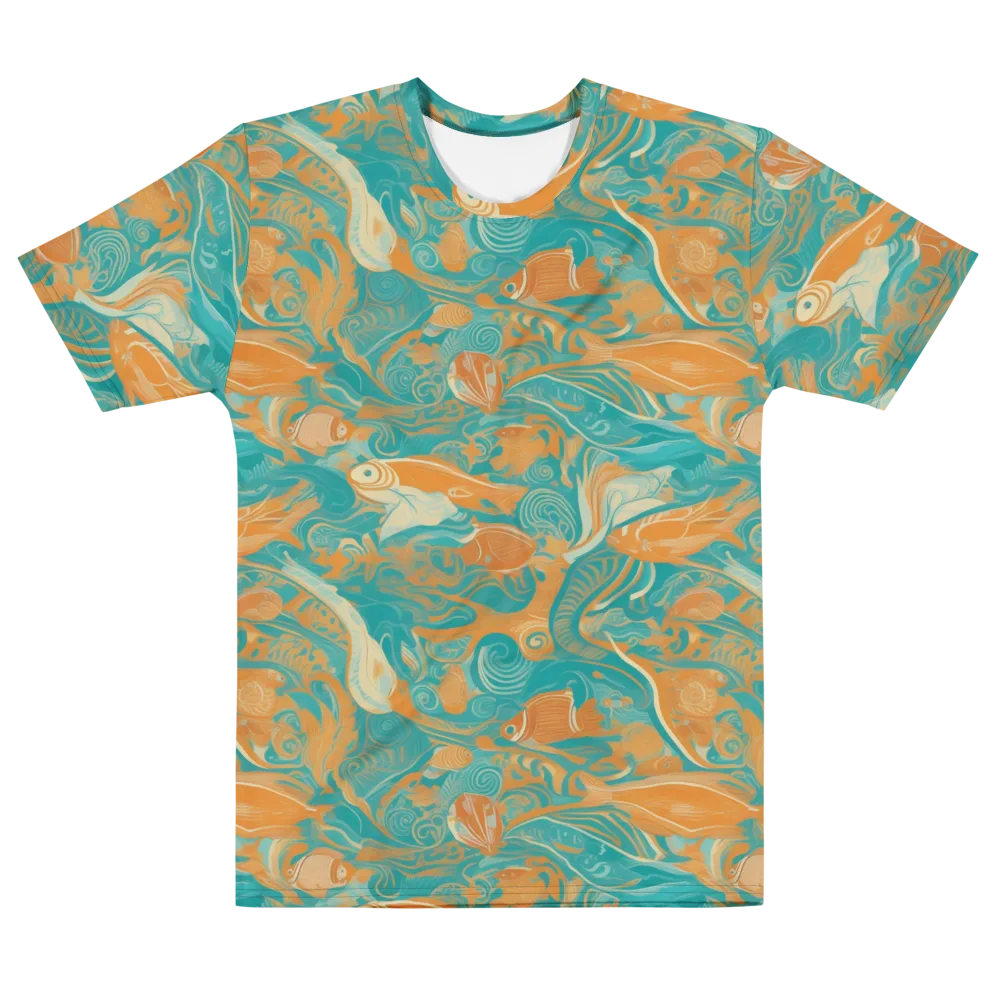 Coral Rhapsody on Men's Cotton Crew Neck T-Shirt — Front