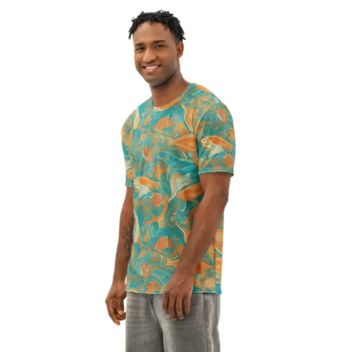 Coral Rhapsody on a Men's Cotton Crew Neck T-Shirt