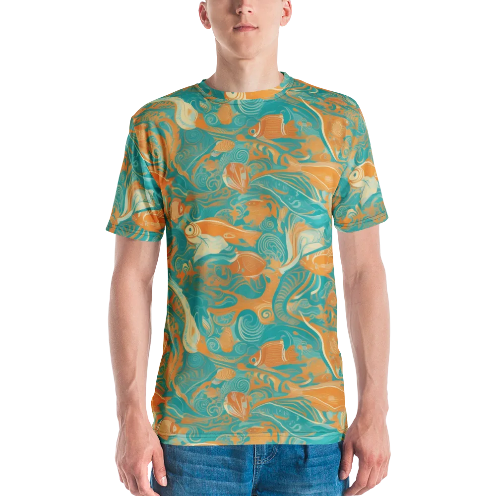 Coral Rhapsody on Men's Crew Neck T-Shirt — Front