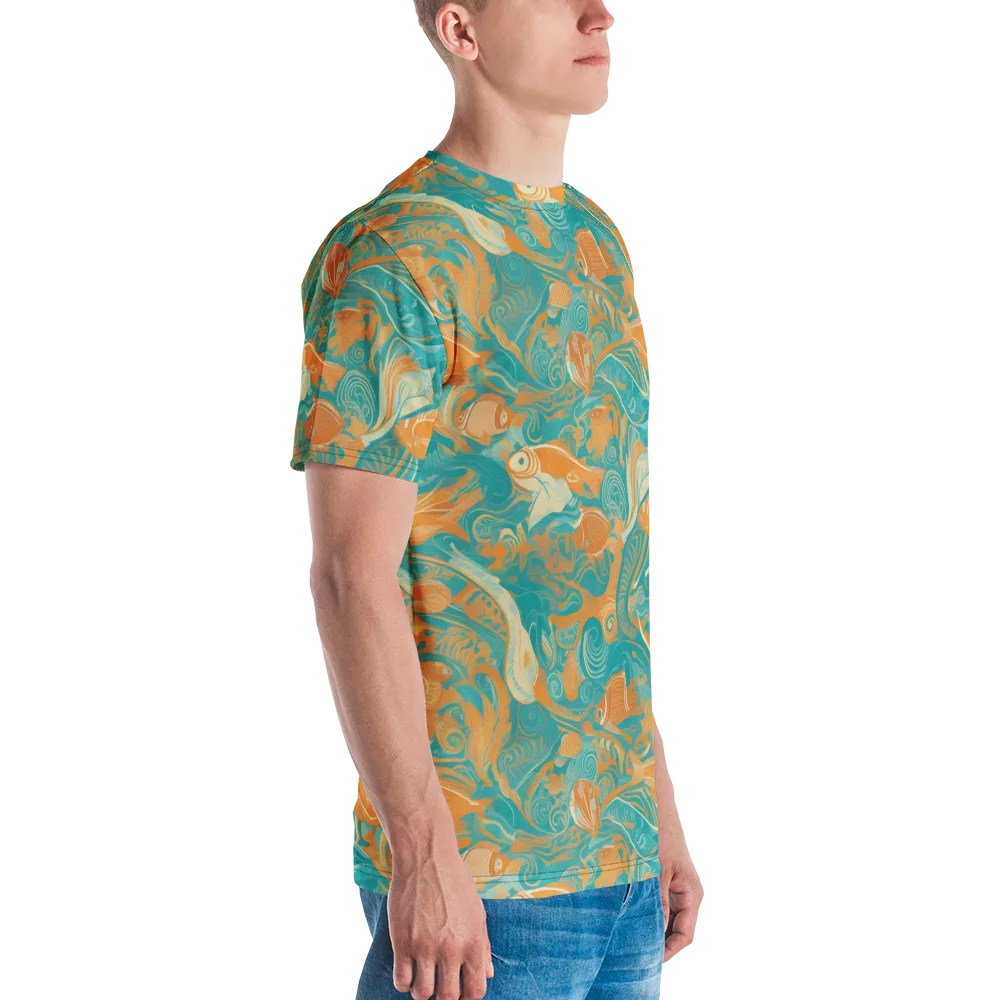 Coral Rhapsody on Men's Crew Neck T-Shirt — Right