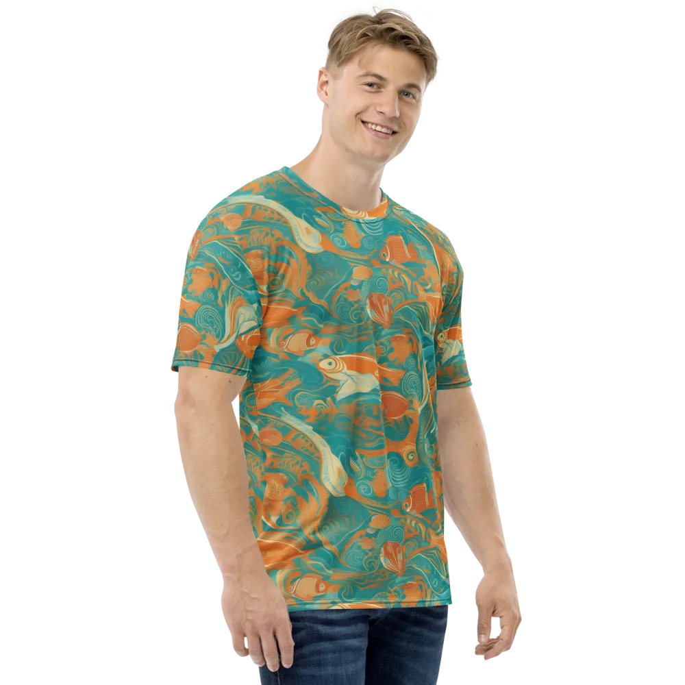 Coral Rhapsody on Men's Crew Neck T-Shirt — Right