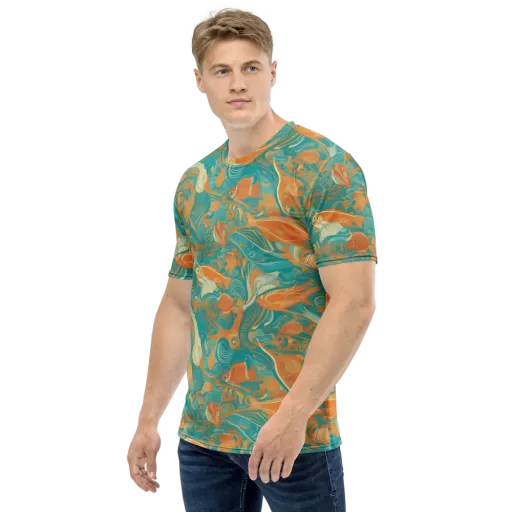 Coral Rhapsody on a Men's Crew Neck T-Shirt