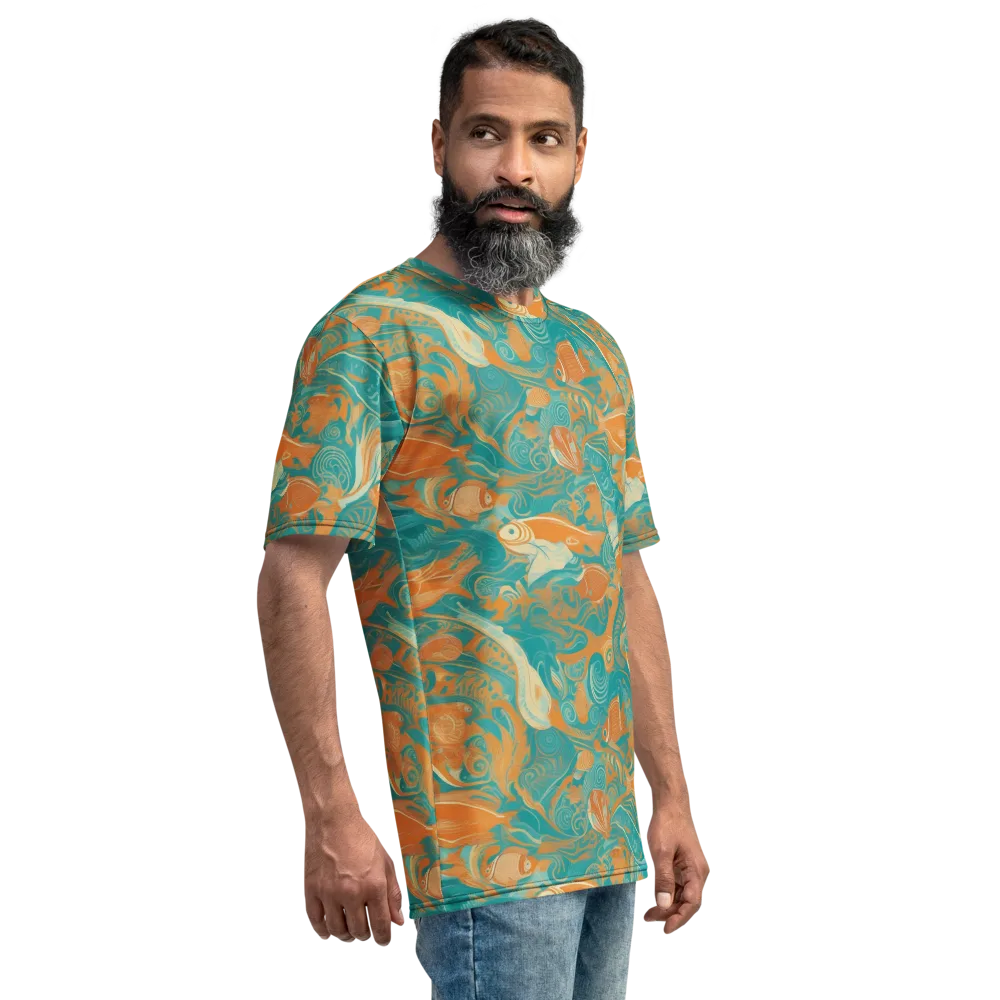 Coral Rhapsody on Men's Crew Neck T-Shirt — Right