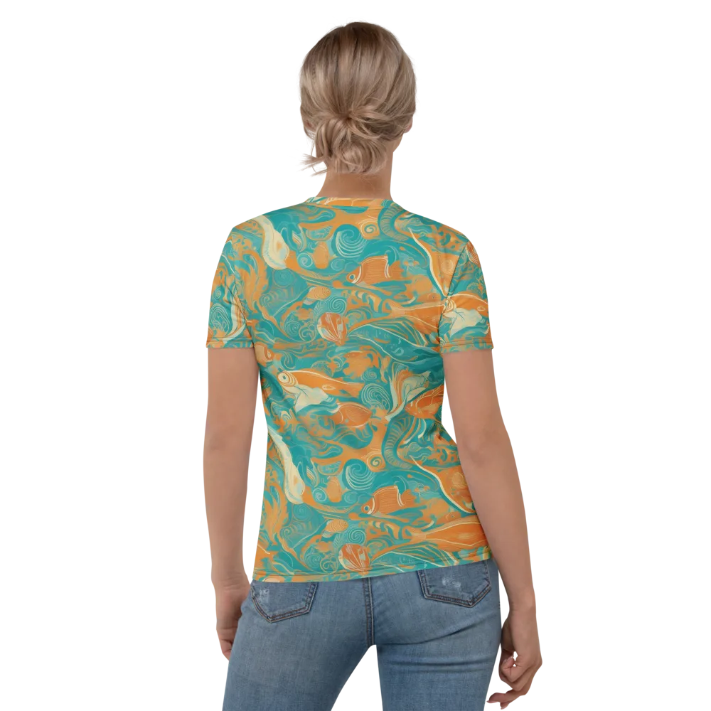 Coral Rhapsody on Women's Crew Neck T-Shirt — Back