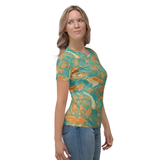 Coral Rhapsody on a Women's Crew Neck T-Shirt