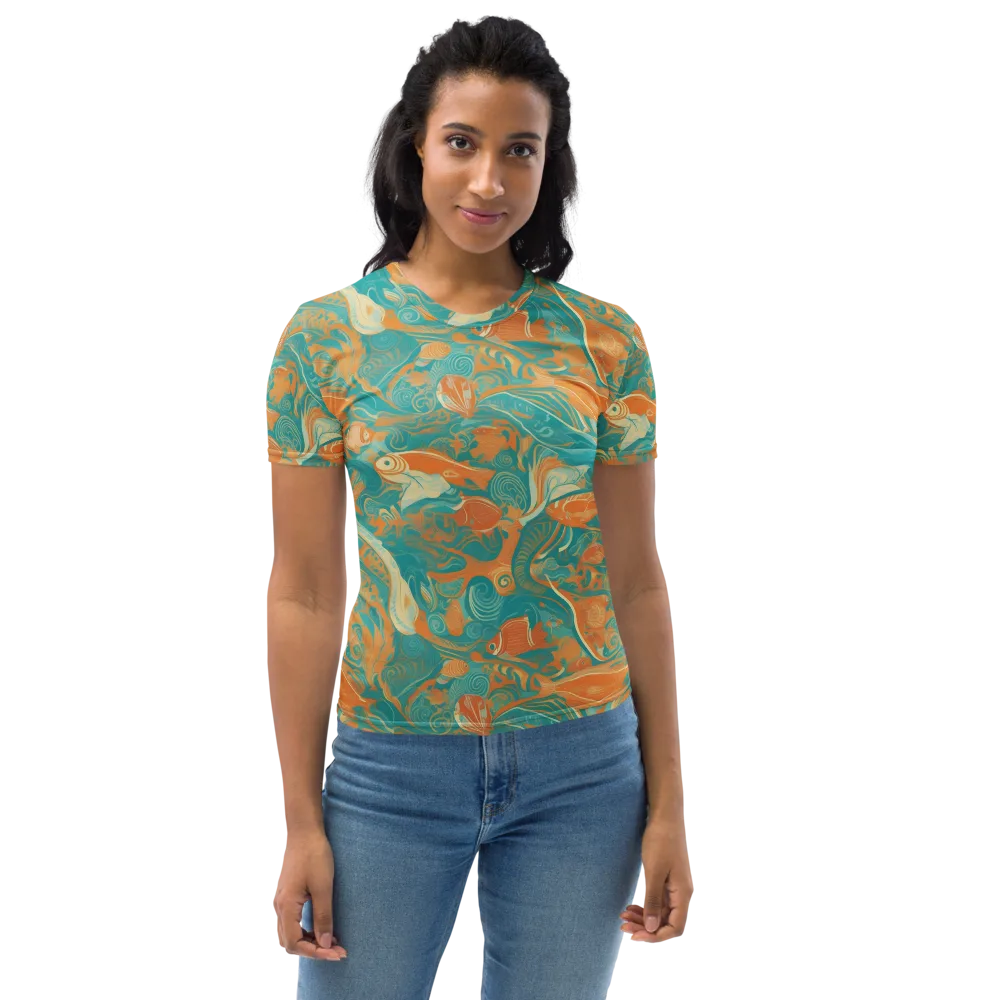 Coral Rhapsody on Women's Crew Neck T-Shirt — Front