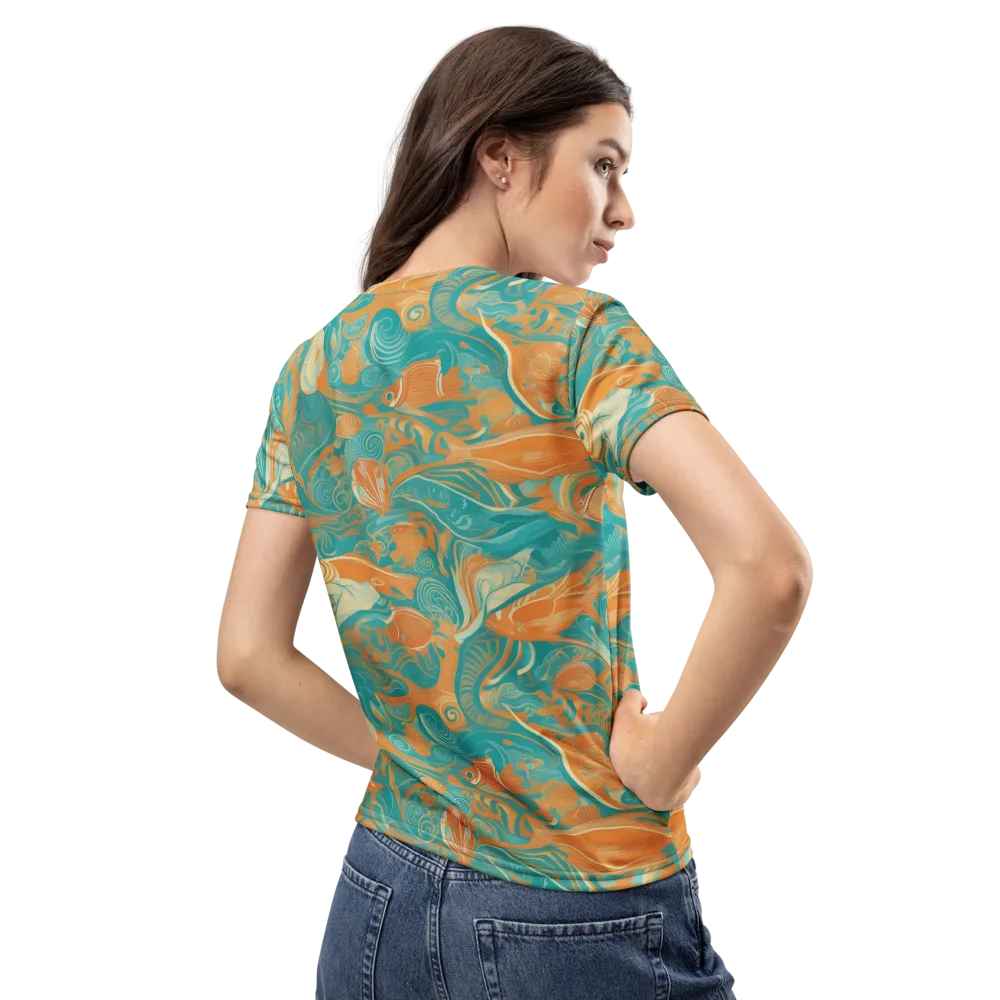 Coral Rhapsody on Women's Crew Neck T-Shirt — Back