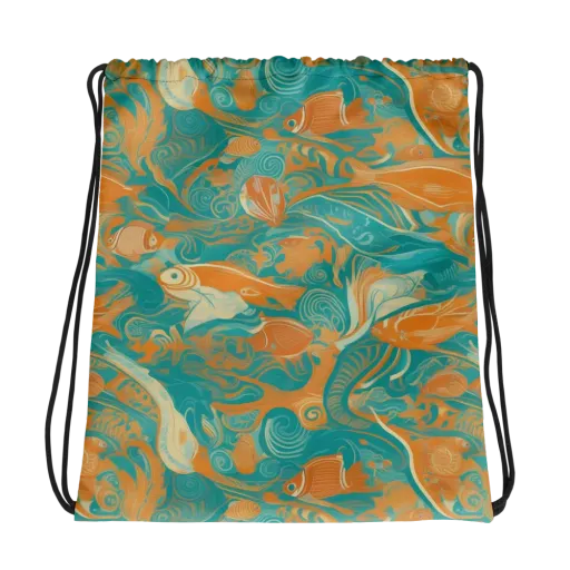 Coral Rhapsody on a Drawstring Bag