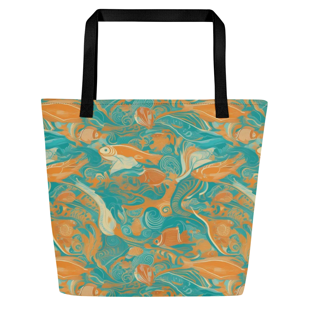 Coral Rhapsody on Large Tote Bag W/ Pocket — Front