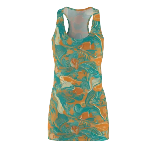 Coral Rhapsody on a Racerback Dress