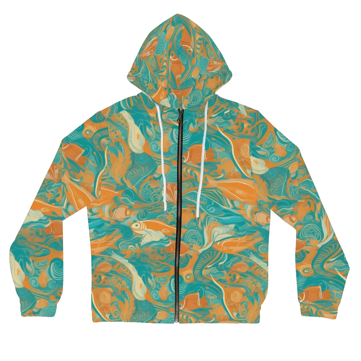 Coral Rhapsody on Women's Full-Zip Hoodie — Front
