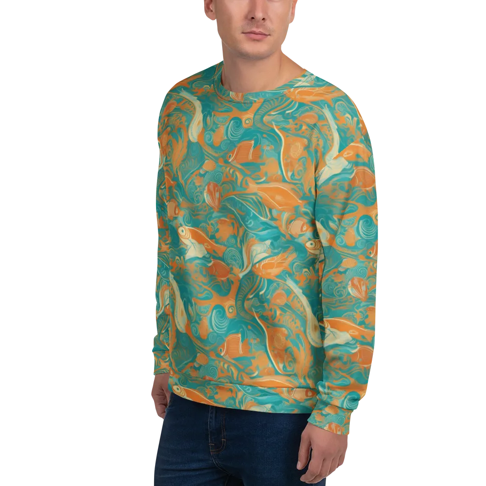 Coral Rhapsody on Sweatshirt — Left Front
