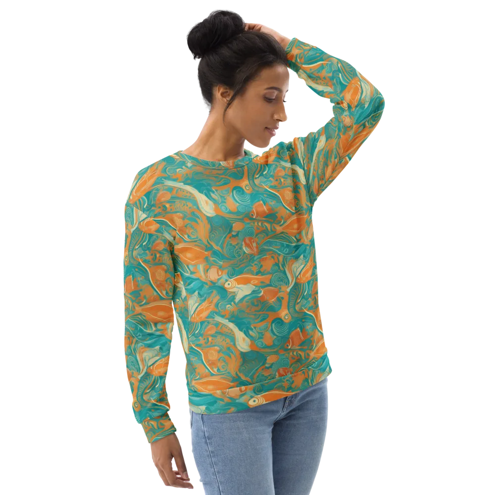 Coral Rhapsody on Sweatshirt — Right Front