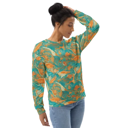 Coral Rhapsody on a Sweatshirt