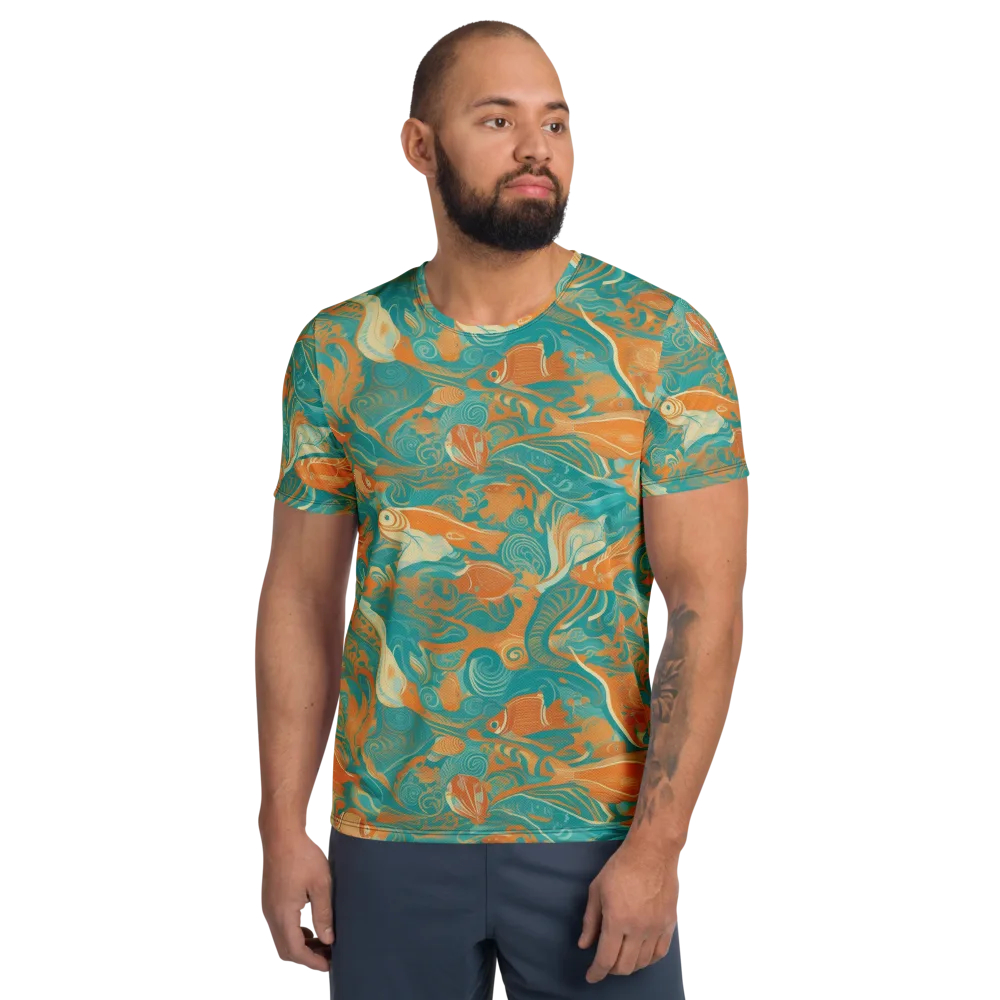 Coral Rhapsody on Men's Athletic T-Shirt — Front
