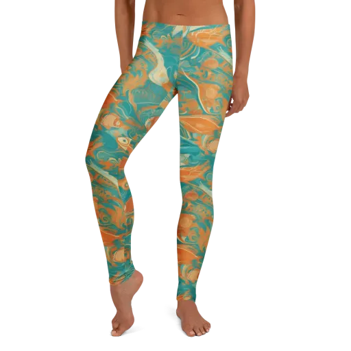 Coral Rhapsody on a Leggings